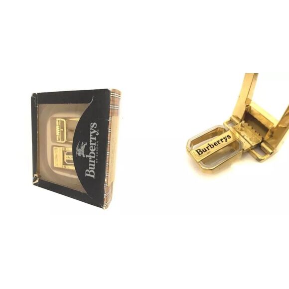 Burberry Logo Gold Tone Belt Buckle 2 Set - Picture 8 of 8
